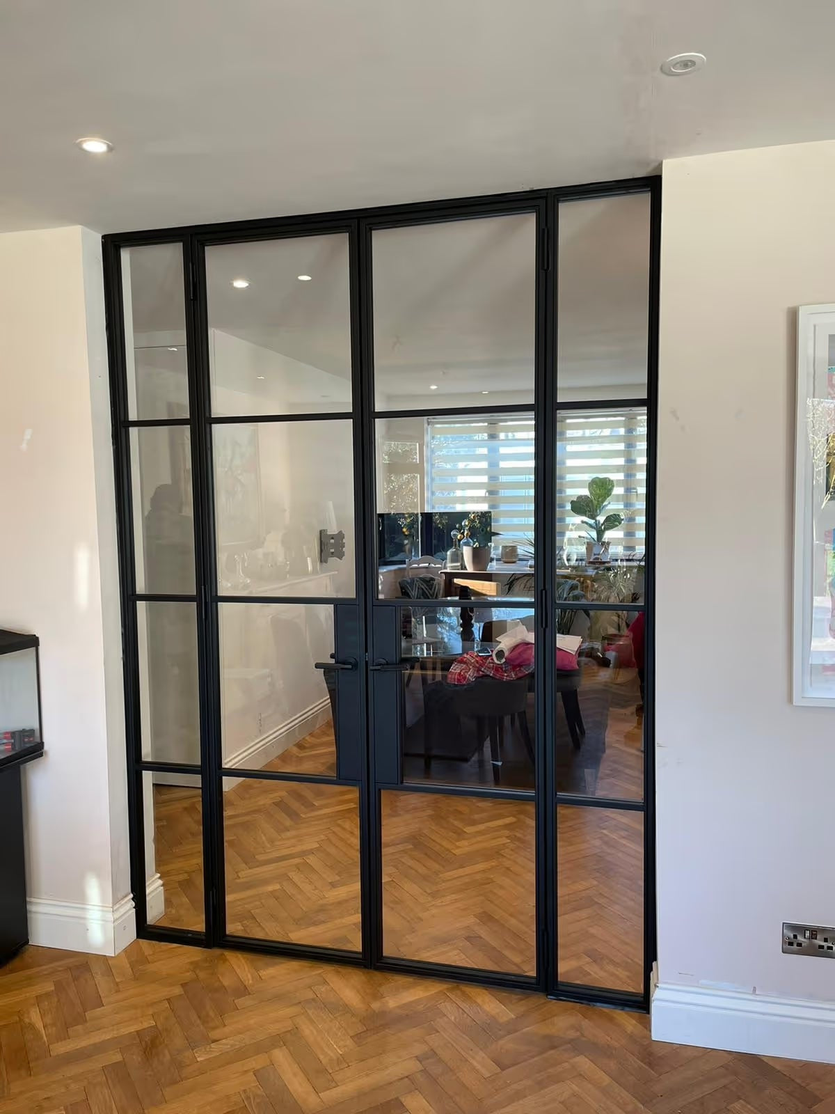 Lofttür Doppeltür in schwarz mit Klarglas - 2100 × 1600 mm