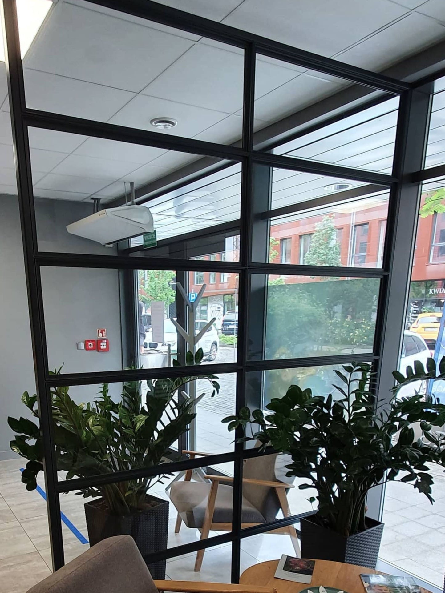 Festes Loftelement in schwarz mit Klarglas 2100 x 700 mm