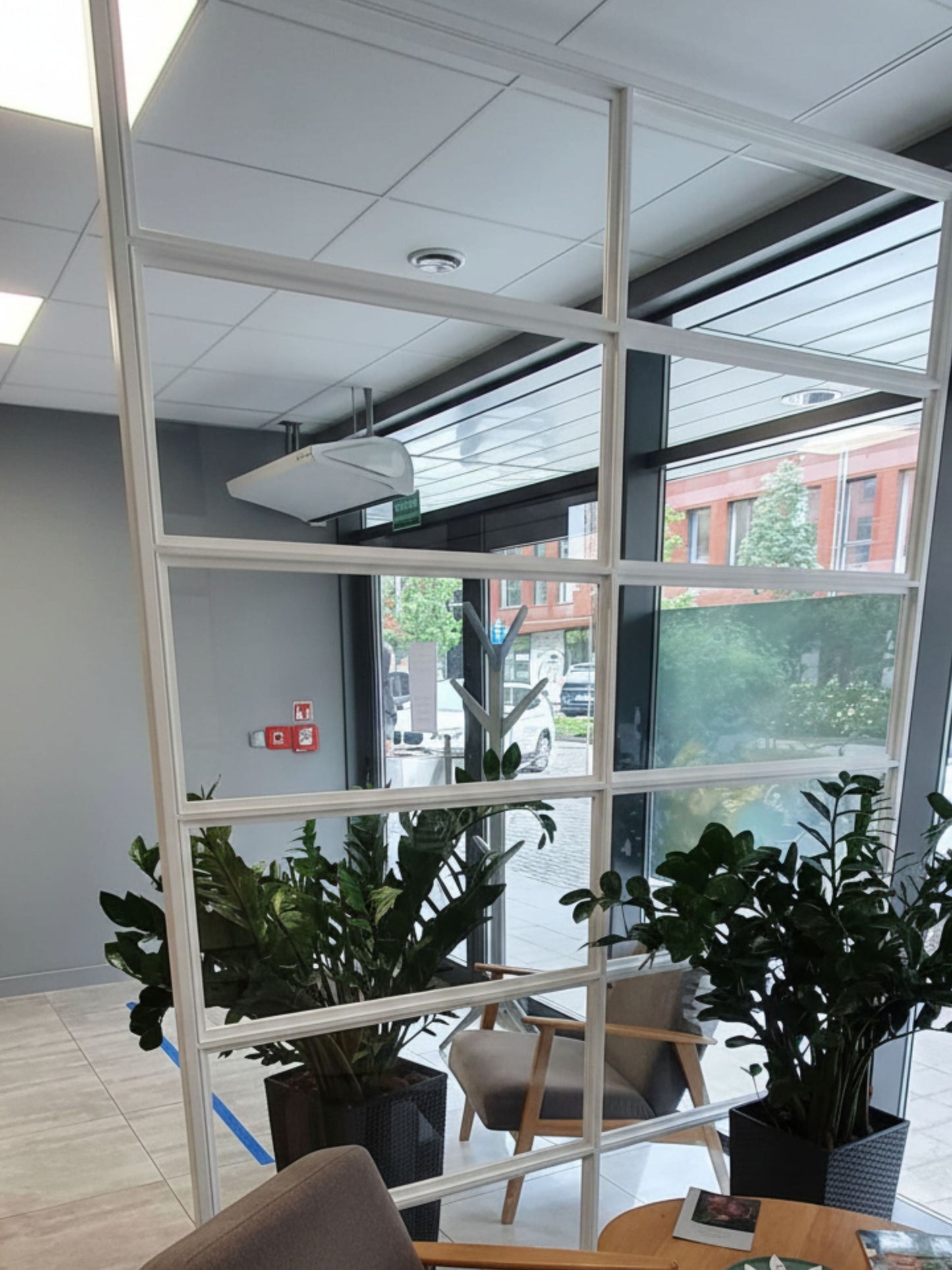 Festes Loftelement in weiß mit Klarglas 2100 x 700 mm