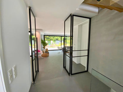 Lofttür Doppeltür in schwarz mit Klarglas - 2100 × 1600 mm